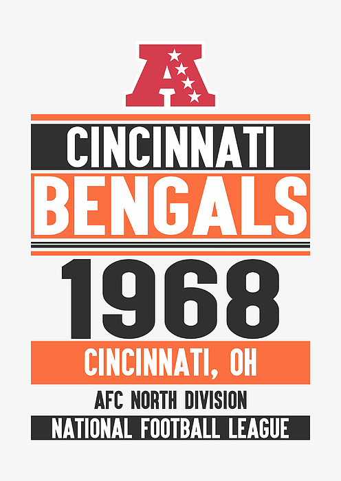 Bengals Football Color Swatch Print Bengals Football Poster 