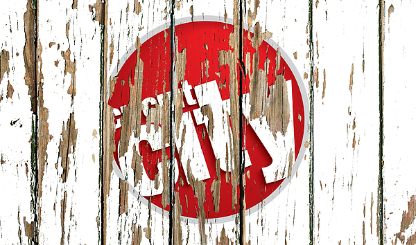 Dior Vintage Logo White Peeling Barn Wood Paint Poster