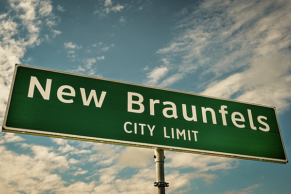 City Limit Sign New Braunfels T-Shirt by Kelly Wade - Pixels