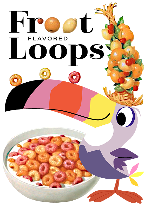 Classic Froot Loops Cereal Box Art with Toucan Sam Greeting Card