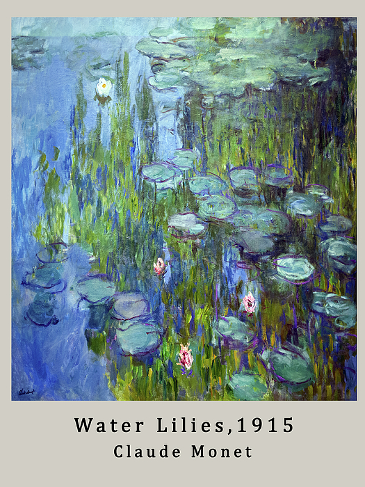 Claude Monet Water Lilies Paintings Greeting Card by Ipsita Das