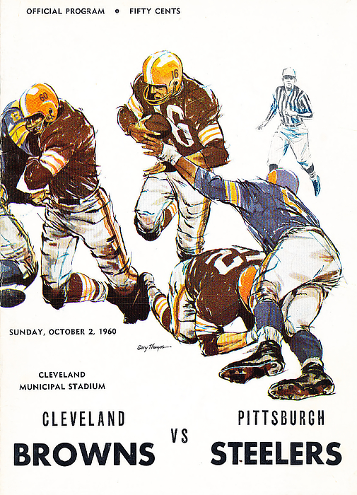 Cleveland Browns Vintage Program 16 Jigsaw Puzzle by Joe Hamilton - Pixels