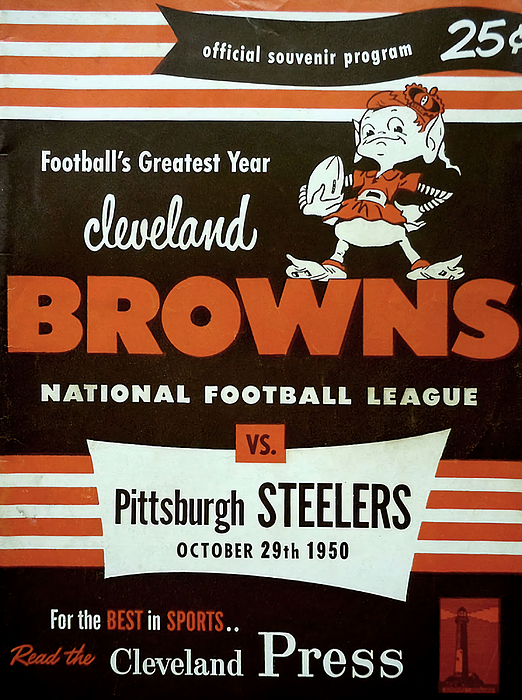 Cleveland Browns Vintage Program 14 Sticker by Joe Hamilton - Fine Art  America