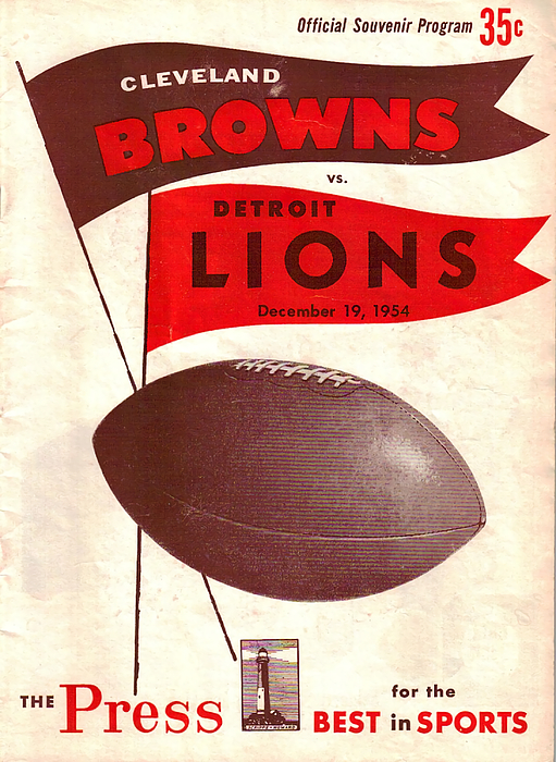 Cleveland Browns Vintage Program Shower Curtain by Joe Hamilton