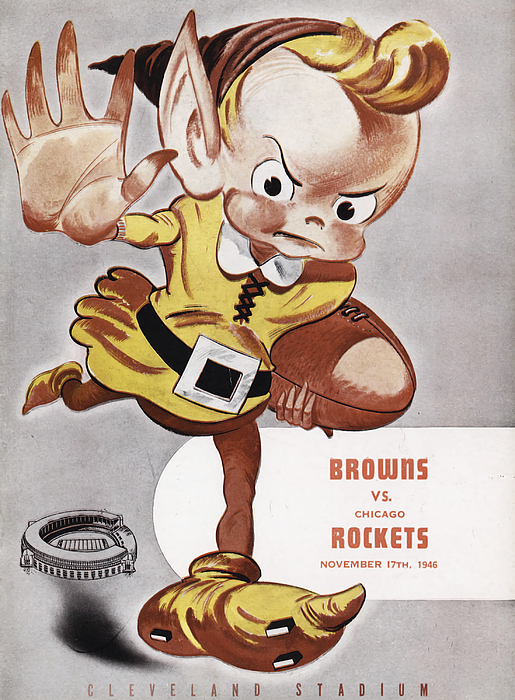 Cleveland Browns Vintage Nfl Art by Joe Hamilton