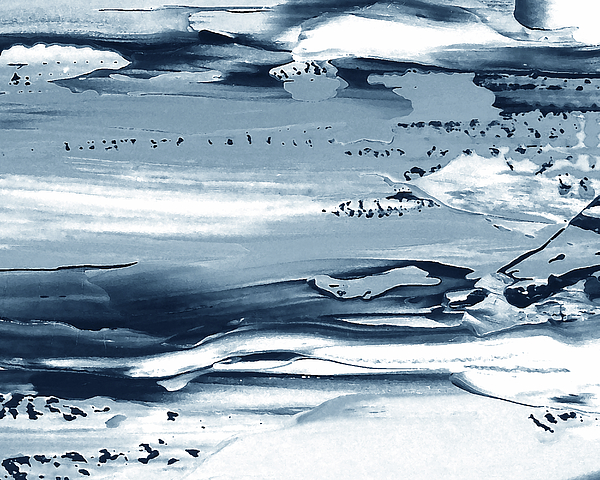 Irina Sztukowski - Coastal Breeze Contemporary Decor Ocean Waves Indigo Blue V
