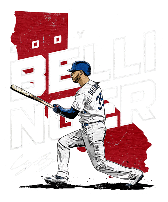 Cody Bellinger Baseball Player Illustration Printed Card / 