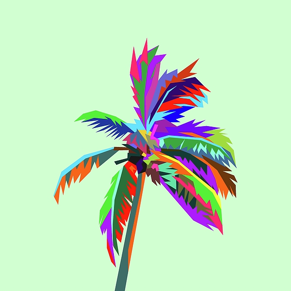 Coloful Palm Tree 1 Sticker by Ahmad Nusyirwan - Fine Art America
