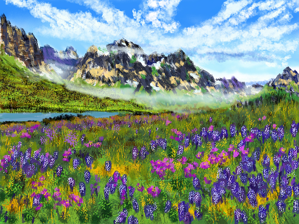Gary F Richards - Colorado Rocky Mountain River Spring Florals