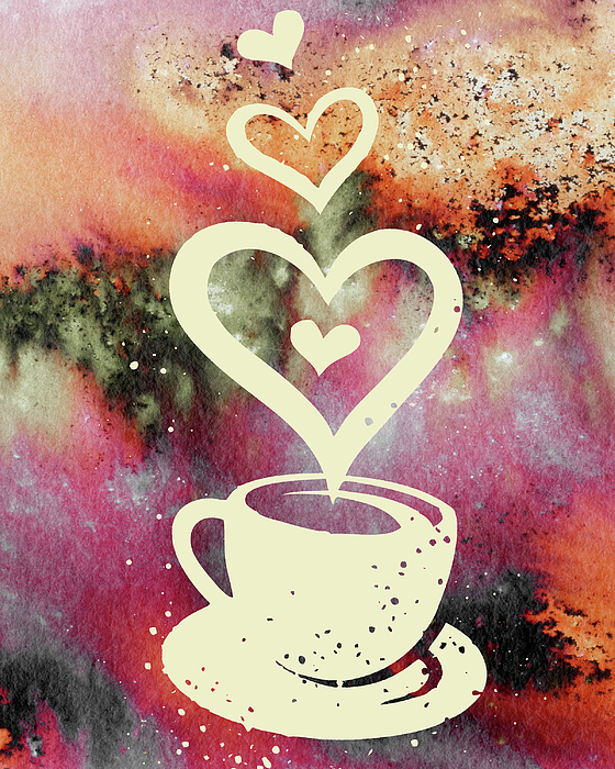 Irina Sztukowski - Colorful And Delicious Watercolor Coffee Cup Cafe Art I 