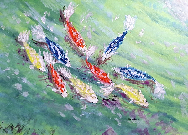 Lucia Waterson - Colorful Japanese Koi fish 