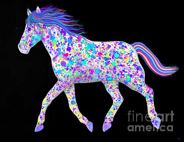 Nick Gustafson - Colorful Rainbow Painted Pony