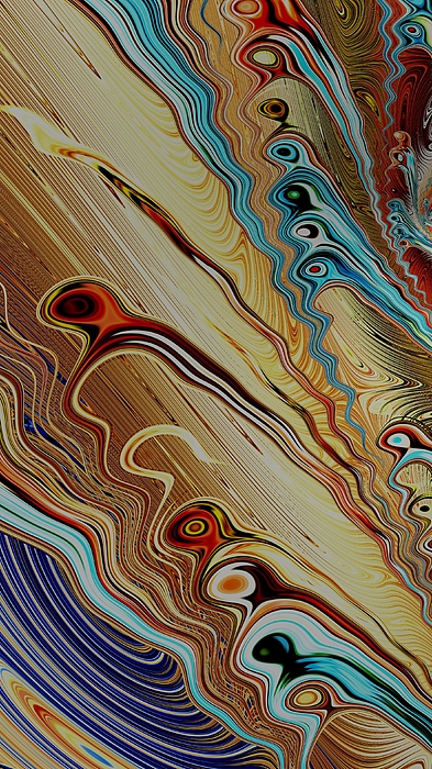 Shelli Fitzpatrick - Colorful Wavy Melting Marbled Abstract 
