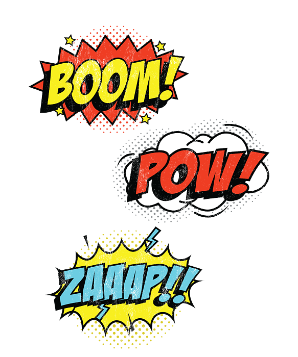 Comic Book Pow Zap Funny Boom Retro Superhero Costume Women's T-Shirt ...