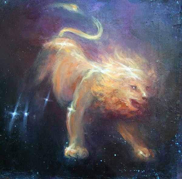 CONSTELLATION LEO Original oil painting Leo Zodiac Star Sign