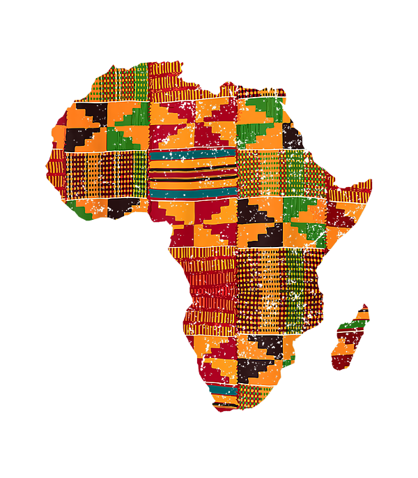 Cool Africa Map Kente Cloth For Men Women African Lover Sticker by ...