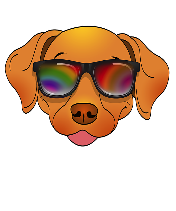 Cool dog with sunglasses summer cartoon Carry-all Pouch by Lukas Davis -  Fine Art America