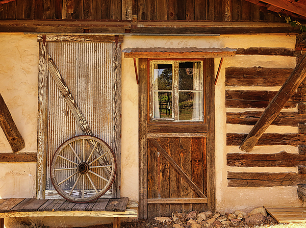 Judy Vincent - Country Cabin and Antique Wheel