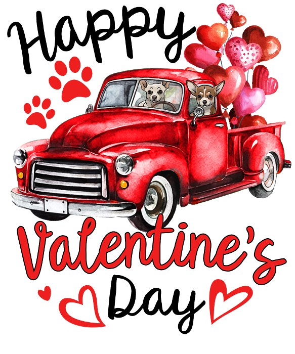Couple Chihuahua Red Truck Happy Valentines Day Throw Pillow for 
