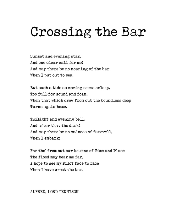 Crossing The Bar - Alfred Lord Tennyson Poem - Literature - Typewriter ...