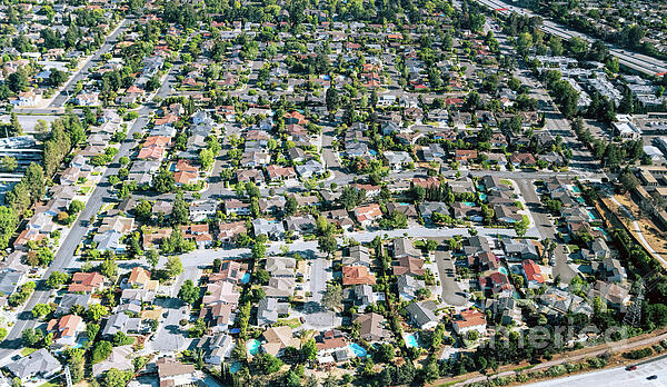 David Oppenheimer - Cupertino California Residential Neighborhood Aerial View