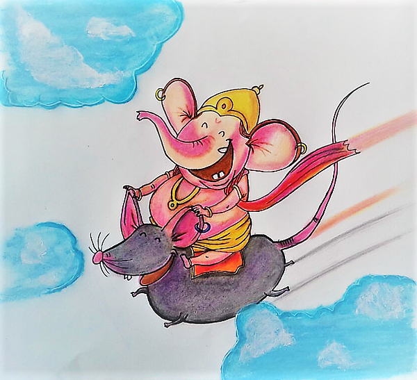Baby Ganesh Art Prints for Sale  Redbubble