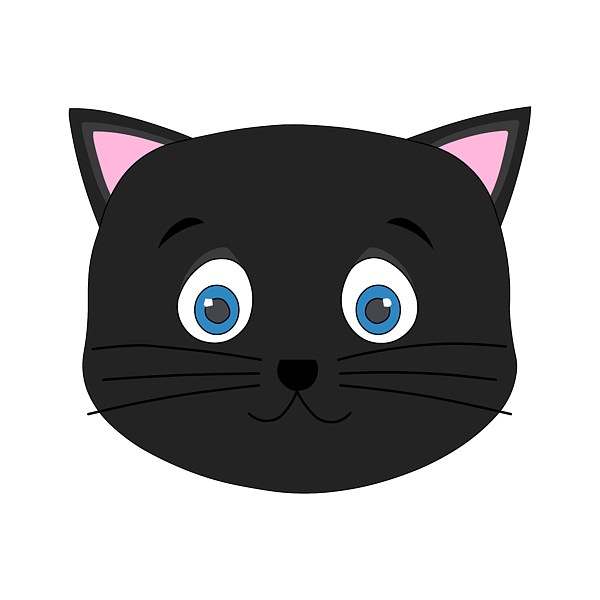 black cat face clipart