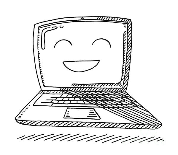 computer drawing outline | Computer drawing, Laptop drawing, Computer tattoo