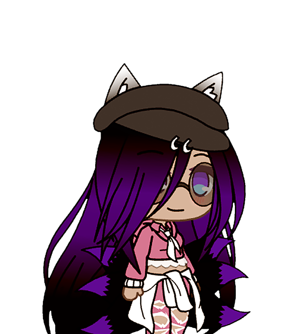 Cute Chibi style Kawaii Anime Girl with Fox Ears and Tails Digital