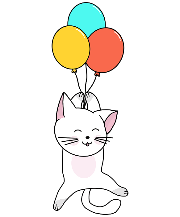 Memoriseren valuta halfgeleider Cute Floating Cat Balloon Cat Lover Tank Top by Maximus Designs - Pixels
