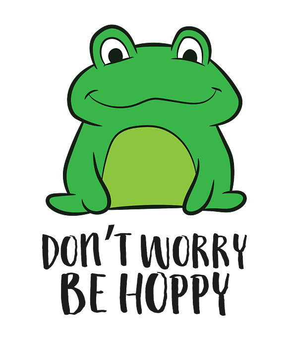 Cute Frog Dont Worry Be Hoppy Funny Frog Lover Gift Greeting Card