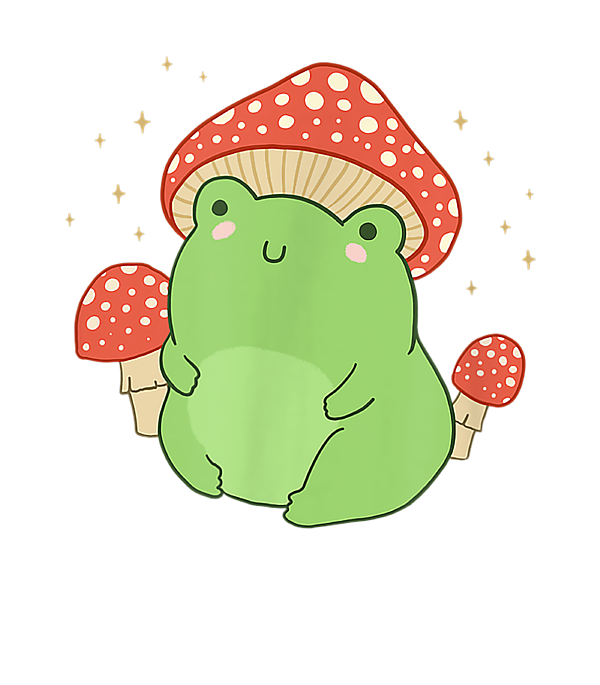 Cute Frog Mushroom Hat Cottagecore Aesthetic Greeting Card By Armani Horia