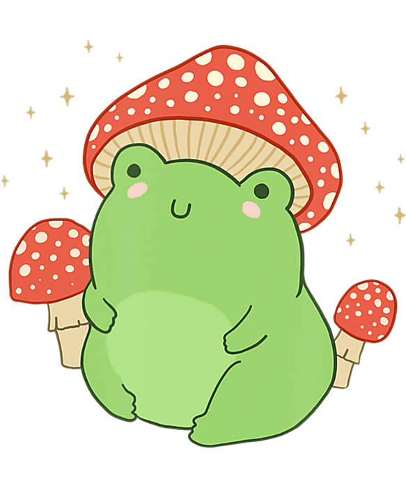 Cute Frog Mushroom Hat - Cottagecore Aesthetic Sticker by Felisa Scott ...