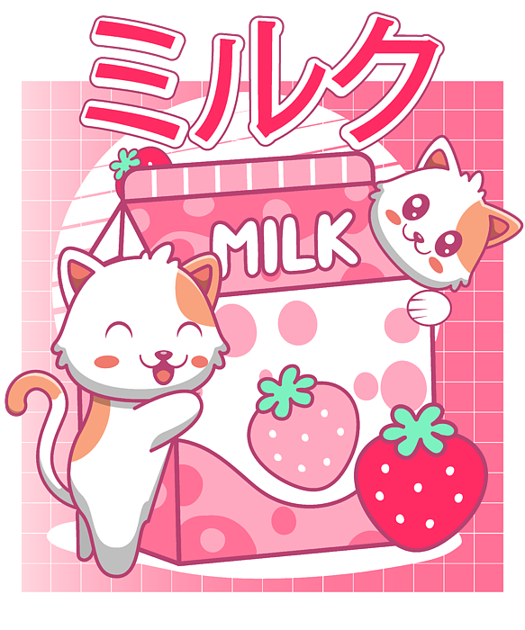 Strawberry Milk Aesthetic Milk Cute Pink Japanese Coffee Mug by Bastav -  Pixels