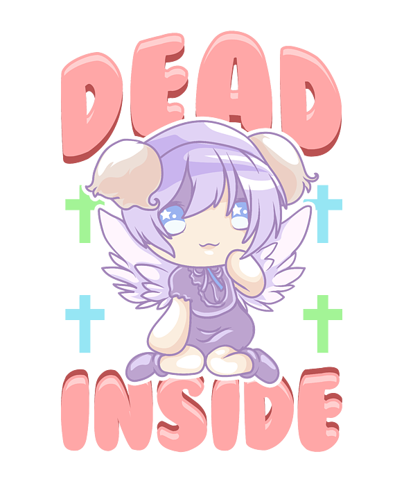 Cute Pastel Goth Dead Inside Kawaii Anime Girl Digital Art by The