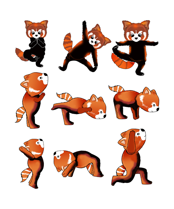 Cute Red Panda Yoga tacher Yoga love cartoon Gift T-Shirt by Lukas Davis -  Pixels