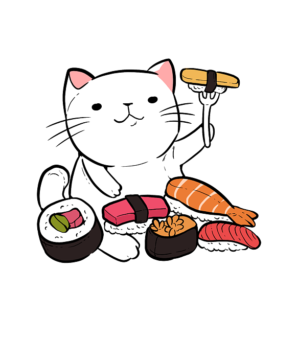 Sushi Japanese Kawaii Anime Drawing Gift' Sticker