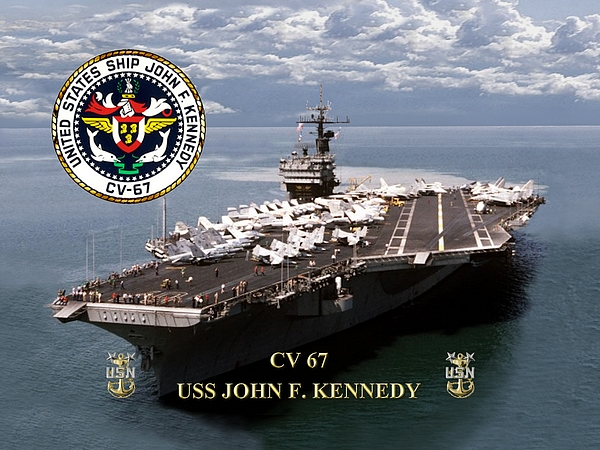 USS JOHN F KENNEDY CV 67 Decal 4" x 4" US Navy 