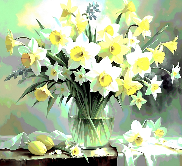 Ruth Digital  vision - Daffodils in a transparent vase
