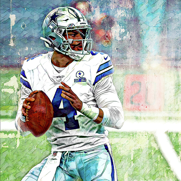 Dak Prescott White Shower Curtain