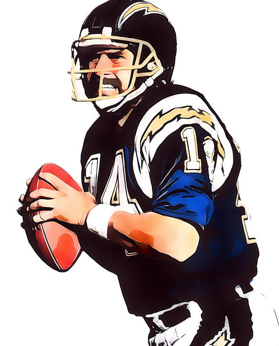 Dan Fouts San Diego Chargers Watercolor Strokes Pixel Art 100 T-Shirt by  Joe Hamilton - Pixels