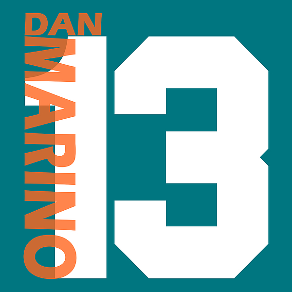 Dan Marino Miami Dolphins Jersey Number Art 2 Mixed Media by Joe Hamilton -  Pixels