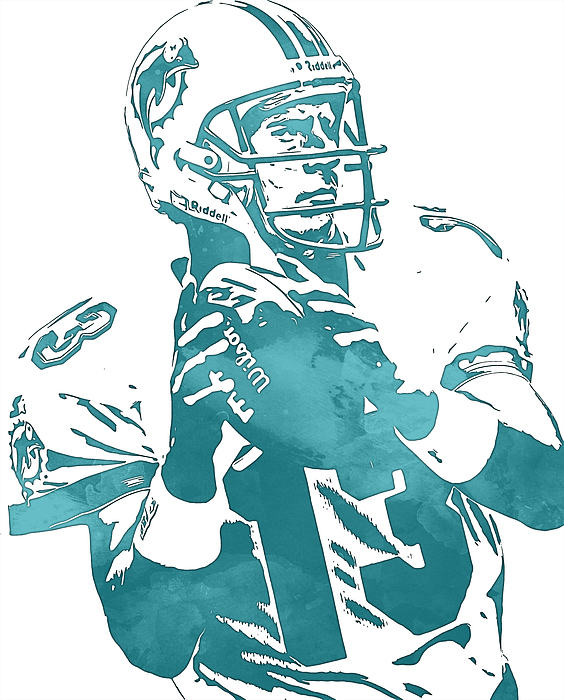 Dan Marino Miami Dolphins Jersey Art Mixed Media by Joe Hamilton - Pixels