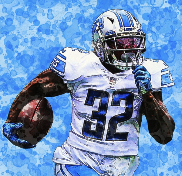 D'Andre Swift Lions RB. Digital Art by Bob Smerecki - Fine Art America