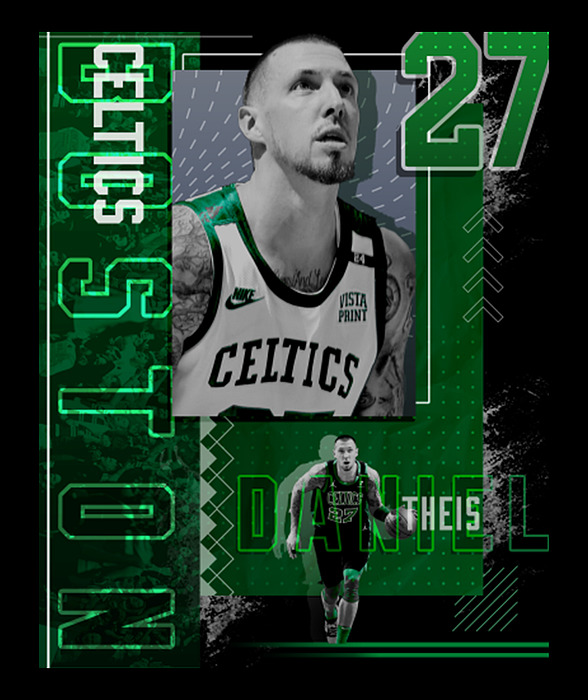 Daniel Theis Basketball Paper Poster Celtics 2 Duvet Cover by