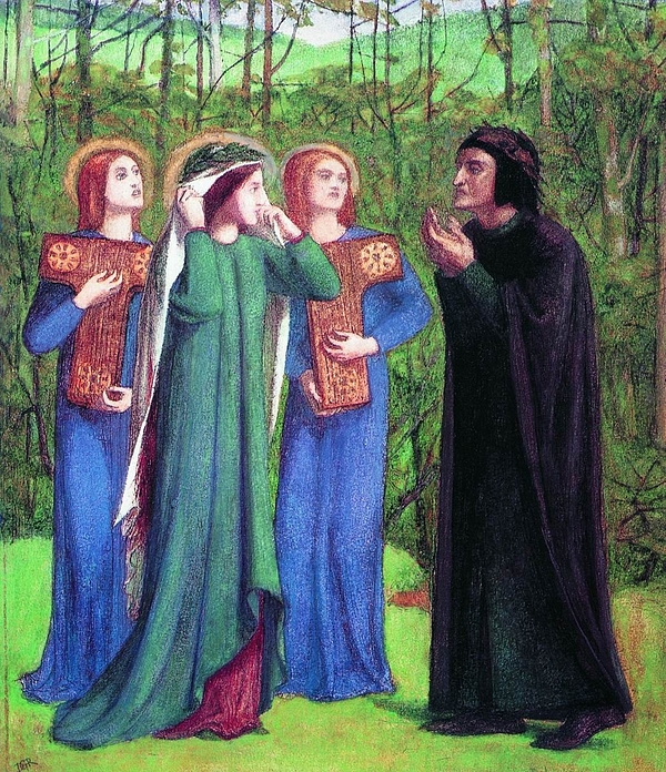 Dante Alighieri series The Meeting of Dante and Beatrice in