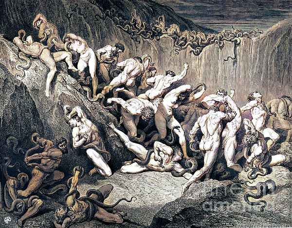 Dante Inferno by Dore t50 Ornament by Historic illustrations - Pixels