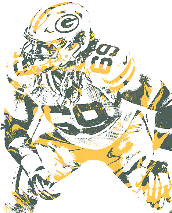 Aaron Rodgers Green Bay Packers Pixel Art 6 T-Shirt by Joe Hamilton - Pixels