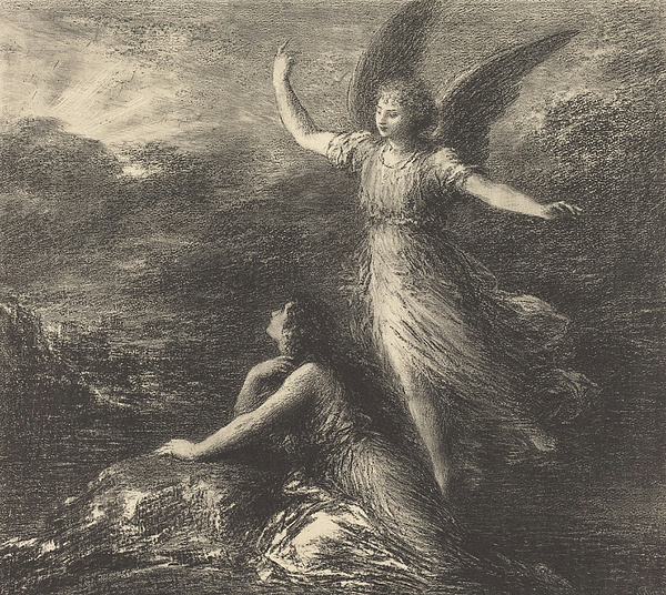 Debut from Paradise and the Peri Greeting Card by Henri Fantin Latour