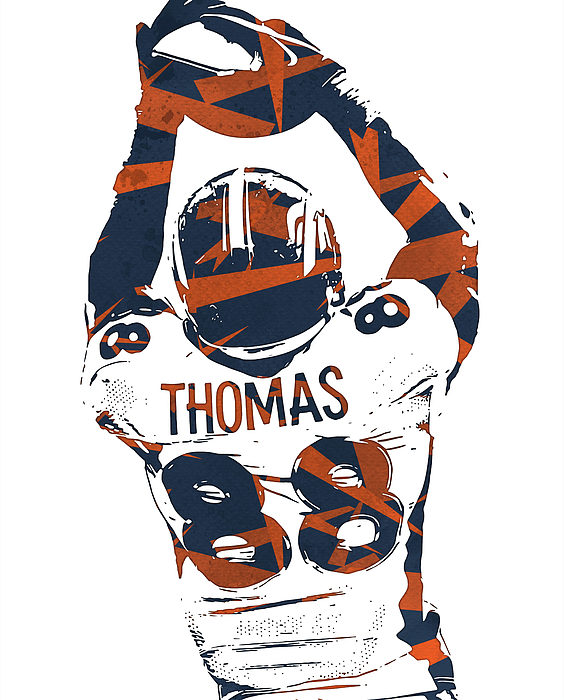 Demaryius Thomas Denver Broncos Watercolor Strokes Pixel Art 501 Poster by  Joe Hamilton - Fine Art America